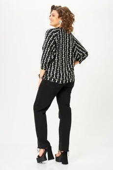 Джемпер 782-1 черный арабеск Michel Chic