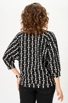 Джемпер 782-1 черный арабеск Michel Chic