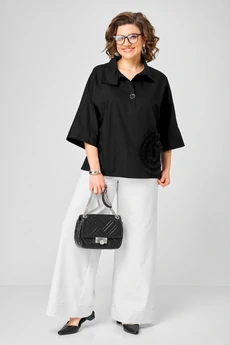 Блузка 786 черный Michel Chic