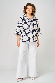 Блузка 786-1 цветы Michel Chic