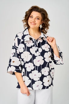 Блузка 786-1 цветы Michel Chic