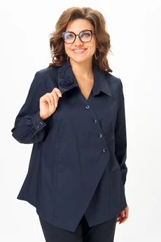 Блузка 789 дымчато-синий Michel Chic