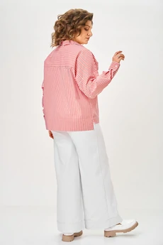 Блузка 798 полоска красная Michel Chic