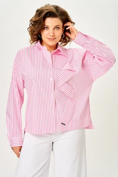 Блузка 798 полоска розовая Michel Chic