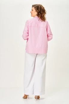 Блузка 798 полоска розовая Michel Chic
