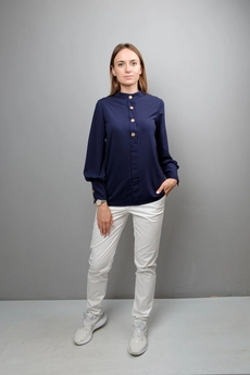 Блузка 1086 синий Mita Fashion