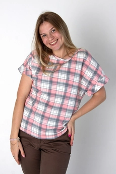 Блузка 1097 клетка Mita Fashion