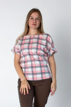 Блузка 1097 клетка Mita Fashion