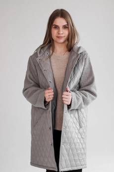 Пальто 1159 серый Mita Fashion