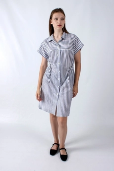 Платье 1186 синий + полоска Mita Fashion