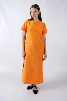 Платье 1217 оранжевый Mita Fashion