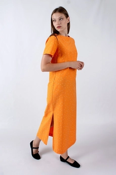 Платье 1217 оранжевый Mita Fashion