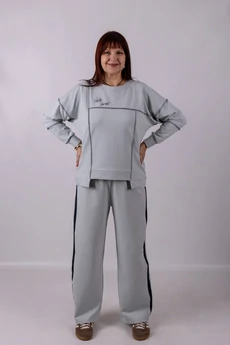 Брюки 1269 серый + черный Mita Fashion