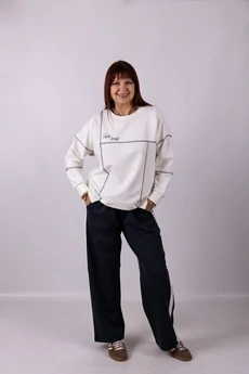 Брюки 1269 черный + белый Mita Fashion