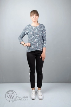 Джемпер 361 голубой+принт Mita Fashion