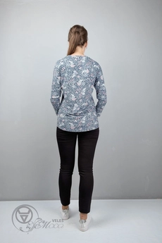 Джемпер 361 голубой+принт Mita Fashion
