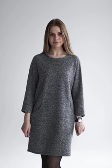 Платье 859 серый Mita Fashion