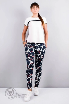 Брюки 872 цветы Mita Fashion