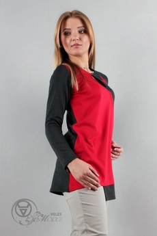 Туника 889 красный+серый Mita Fashion
