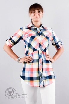 Туника 933 клетка Mita Fashion