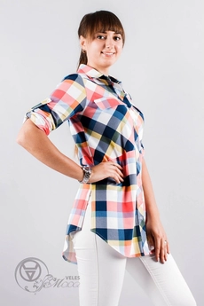 Туника 933 клетка Mita Fashion