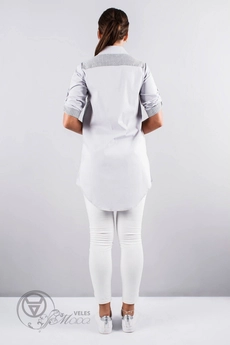 Туника 933 белый+серая полоска Mita Fashion