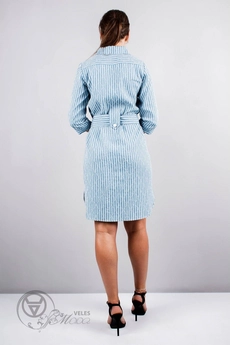Туника 941 голубой+полоска Mita Fashion