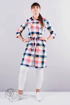 Туника 941 клетка Mita Fashion