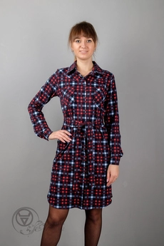 Платье 941а голубая клетка Mita Fashion