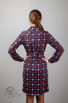 Платье 941а голубая клетка Mita Fashion