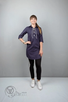 Туника 951 синий однотон Mita Fashion