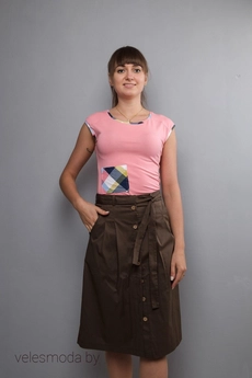 Майка 992 розовый+клетка Mita Fashion