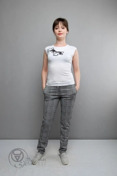 Майка 992 белый+цветок Mita Fashion