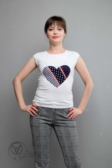 Майка 992 белый+сердце Mita Fashion