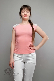 Майка 992 розовый+кружево Mita Fashion