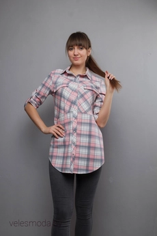 Туника 933 розовый+клетка Mita Fashion