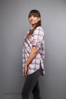 Туника 933 розовый+клетка Mita Fashion