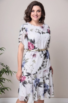 *Платье 2321 молочный + фиолет Moda-Versal