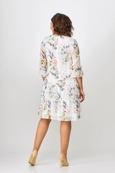 Платье 2328 молочный + цветы Moda-Versal