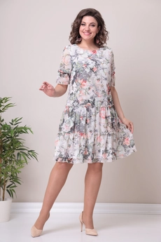 Платье 2328 серо-розовый Moda-Versal