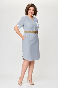 Платье 2393 бело-голубой Moda-Versal