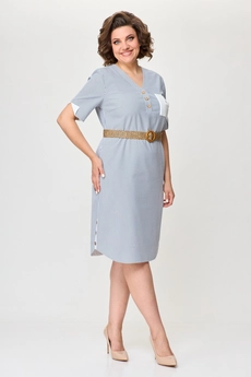 Платье 2393 бело-голубой Moda-Versal