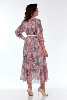 Платье 2483 бирюза-коралл Moda-Versal