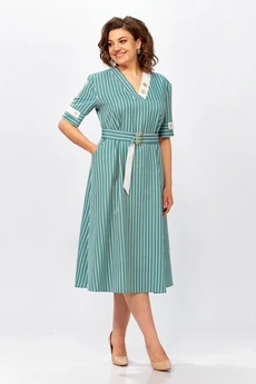 Платье 2642 серо-бирюзовый Moda-Versal