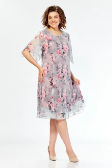 Платье 2681 серо-розовый Moda-Versal
