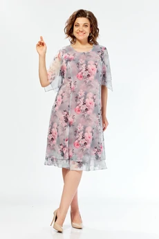 Платье 2681 серо-розовый Moda-Versal