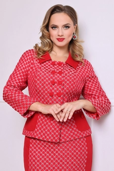 Костюм с юбкой 2249-1 красный Мода-Юрс
