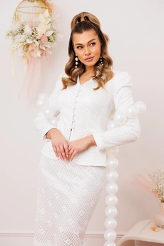 Костюм с юбкой 2319 белый Мода-Юрс