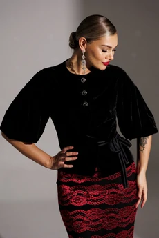 Костюм с юбкой 25-2623 красный Мода-Юрс