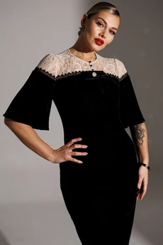 Платье 25-2874 черный + бежевый Мода-Юрс